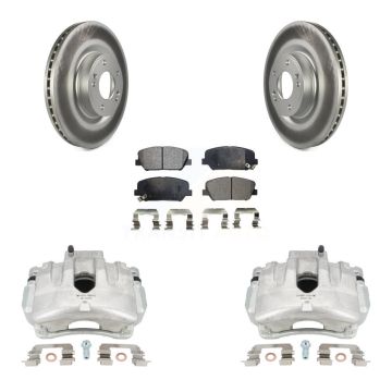 Front Disc Brake Caliper Coated Rotors And Ceramic Pads Kit For Hyundai Genesis Coupe KCG-100766T