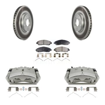 Front Disc Brake Caliper Coated Rotors And Ceramic Pads Kit For 2009-2015 Honda Pilot KCG-100768T