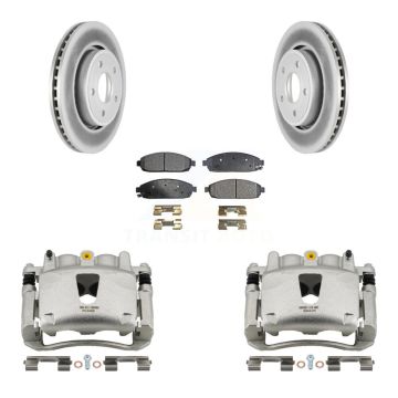 Front Brake Caliper Coat Rotor & Semi-Metallic Pad Kit For Jeep Grand Cherokee Commander KCG-100769P