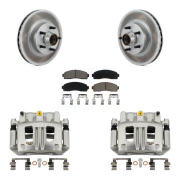 Front Disc Brake Caliper Coated Rotors And Ceramic Pad Kit For 2010-2011 Ford Ranger RWD KCG-100770C