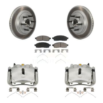 Front Disc Brake Caliper Coat Rotor & Ceramic Pad Kit For Ford F-150 Lincoln Mark LT RWD KCG-100771C