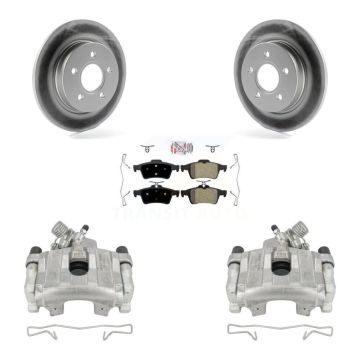 Rear Disc Brake Caliper Coated Rotors And Semi-Metallic Pads Kit For Ford Focus KCG-100771N
