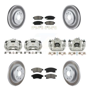 Front Rear Brake Caliper Coat Rotor And Semi-Metallic Pad Kit (10Pc) For Chevrolet Cruze KCG-100773S