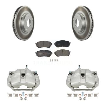 Front Disc Brake Caliper Coated Rotors And Ceramic Pads Kit For Mazda 6 KCG-100773T