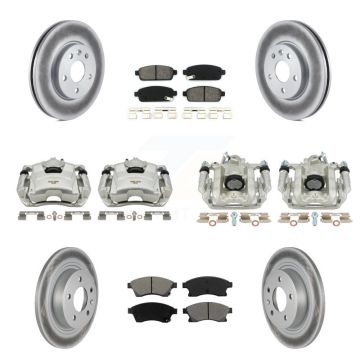 Front Rear Brake Caliper Coat Rotor And Semi-Metallic Pad Kit (10Pc) For Chevrolet Cruze KCG-100774S