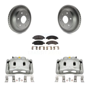 Front Disc Brake Caliper Coated Rotors And Semi-Metallic Pads Kit For GMC Sierra 1500 KCG-100777P