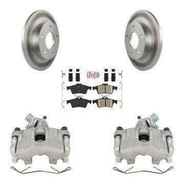 Rear Disc Brake Caliper Coated Rotors And Ceramic Pads Kit For Mazda 3 Sport KCG-100778N