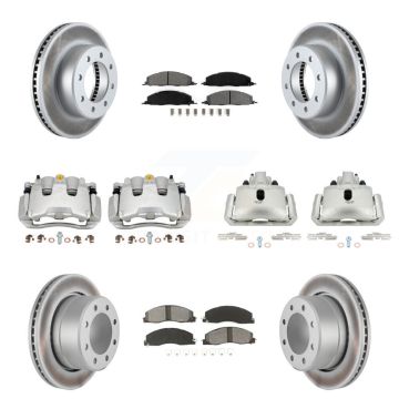 Front Rear Disc Brake Caliper Coated Rotor And Semi-Metallic Pad Kit (10Pc) For Ram 1500 KCG-100779S