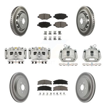 Front Rear Brake Caliper Coat Rotor Ceramic Pad Kit (10Pc) For Ford Explorer Flex Taurus KCG-100781C