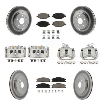 Front Rear Brake Caliper Coat Rotors Ceramic Pad Kit (10Pc) For 2013 Ford Explorer Sport KCG-100782C