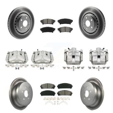 Front Rear Brake Caliper Coat Rotor Semi-Metallic Pad Kit (10Pc) For Toyota Sienna Lexus KCG-100784S
