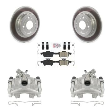 Rear Disc Brake Caliper Coated Rotor And Ceramic Pad Kit For 2018-2021 Ford EcoSport FWD KCG-100788N