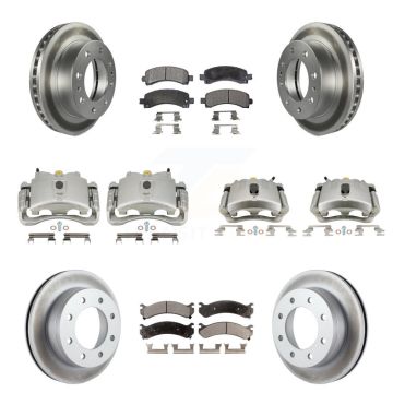 Front Rear Brake Caliper Coat Rotors & Ceramic Pad Kit (10Pc) For Chevrolet Express 2500 KCG-100789T