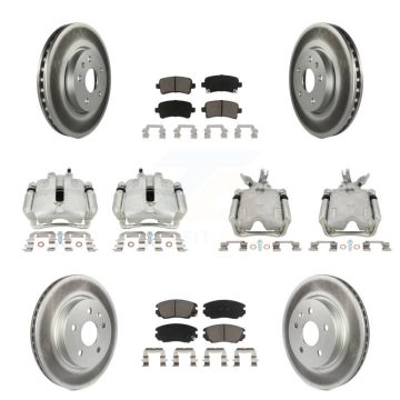 Front Rear Disc Brake Caliper Coat Rotor And Ceramic Pad Kit (10Pc) For Chevrolet Malibu KCG-100790C