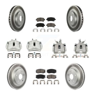 Front Rear Brake Caliper Coat Rotors Ceramic Pad Kit (10Pc) For Chevrolet Malibu Limited KCG-100791C