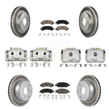 Front Rear Brake Caliper Coat Rotors & Ceramic Pad Kit (10Pc) For Chevrolet Express 1500 KCG-100792C