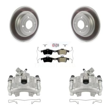 Rear Disc Brake Caliper Coat Rotor Semi-Metallic Pad Kit For 2018-2021 Ford EcoSport FWD KCG-100792N
