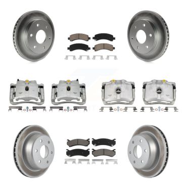 Front Rear Brake Caliper Coat Rotors Ceramic Pad Kit (10Pc) For Chevrolet Avalanche 1500 KCG-100793C