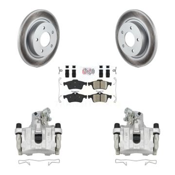 Rear Disc Brake Caliper Coated Rotors And Ceramic Pads Kit For Mazda 3 Sport KCG-100793N