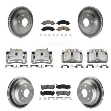 Front Rear Brake Caliper Coat Rotors Ceramic Pad Kit (10Pc) For Chevrolet Avalanche 1500 KCG-100795C