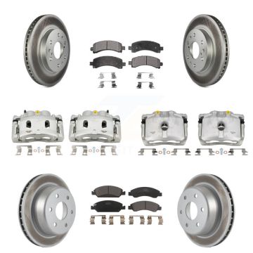 Front Rear Brake Caliper Coat Rotors & Ceramic Pad Kit (10Pc) For Chevrolet Express 1500 KCG-100795T