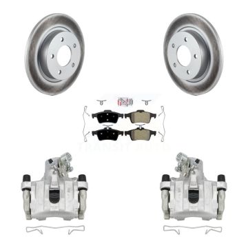 Rear Disc Brake Caliper Coated Rotors And Semi-Metallic Pads Kit For Mazda 3 Sport KCG-100796N