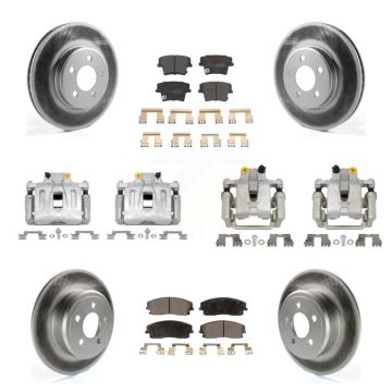 Front Rear Brake Caliper Coat Rotors Semi-Metallic Pad Kit (10Pc) For Chrysler 300 Dodge KCG-100796P