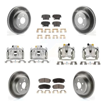 Front Rear Brake Caliper Coat Rotors Semi-Metallic Pad Kit (10Pc) For Dodge Chrysler 300 KCG-100798P