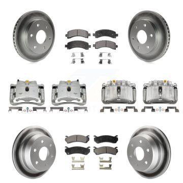 Front Rear Brake Caliper Coat Rotors Ceramic Pad Kit (10Pc) For Chevrolet Avalanche 1500 KCG-100798T
