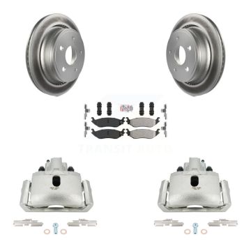 Rear Brake Caliper Coat Rotor & Semi-Metallic Pad Kit For Ram 1500 Classic Dodge Durango KCG-100800N