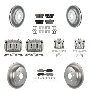 Front Rear Brake Caliper Coat Rotors Ceramic Pad Kit (10Pc) For 2012-2016 Honda CR-V AWD KCG-100801C