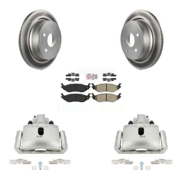 Rear Brake Caliper Coat Rotor & Semi-Metallic Pad Kit For Ram 1500 Classic Dodge Durango KCG-100801N