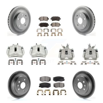 Front Rear Brake Caliper Coat Rotors Ceramic Pad Kit (10Pc) For Chevrolet Malibu Limited KCG-100801T