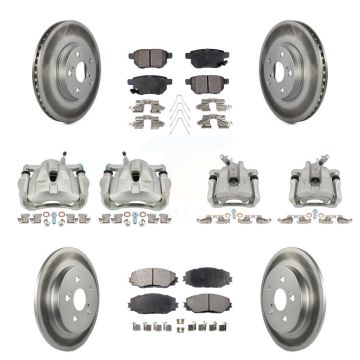 Front Rear Brake Caliper Coat Rotor Semi-Metallic Pad Kit (10Pc) For Toyota Corolla Vibe KCG-100802P