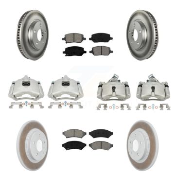 Front Rear Brake Caliper Coat Rotors Semi-Metallic Pad Kit (10Pc) For Chevrolet Uplander KCG-100802S