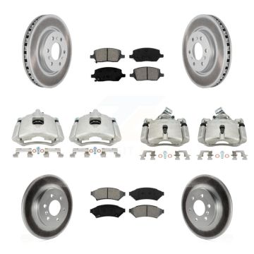 Front Rear Brake Caliper Coat Rotor And Semi-Metallic Pad Kit (10Pc) For Pontiac Montana KCG-100803S