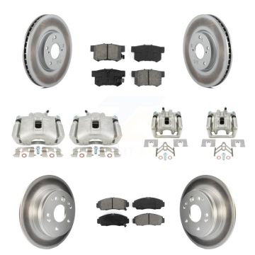 Front Rear Disc Brake Caliper Coated Rotor And Semi-Metallic Pad Kit (10Pc) For Acura TL KCG-100804S