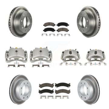 Front Rear Brake Caliper Coat Rotor Ceramic Pad Kit (10Pc) For GMC Savana 2500 Chevrolet KCG-100805C