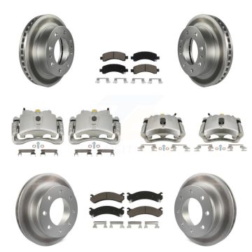 Front Rear Brake Caliper Coat Rotors & Ceramic Pad Kit (10Pc) For Chevrolet Express 2500 KCG-100806C