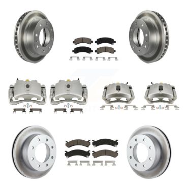 Front Rear Brake Caliper Coat Rotors & Ceramic Pad Kit (10Pc) For Chevrolet Express 2500 KCG-100807C