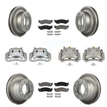 Front Rear Brake Caliper Coat Rotors Ceramic Pad Kit (10Pc) For Dodge Ram 3500 2500 1500 KCG-100808C