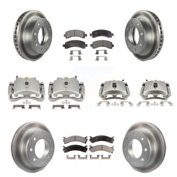 Front Rear Brake Caliper Coat Rotor & Semi-Metallic Pad Kit (10Pc) For Chevrolet Express KCG-100809P