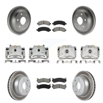 Front Rear Brake Caliper Coat Rotor Semi-Metallic Pad Kit (10Pc) For Chevrolet Avalanche KCG-100809S