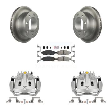 Rear Disc Brake Caliper Coated Rotors And Semi-Metallic Pads Kit For Ford Excursion KCG-100810N