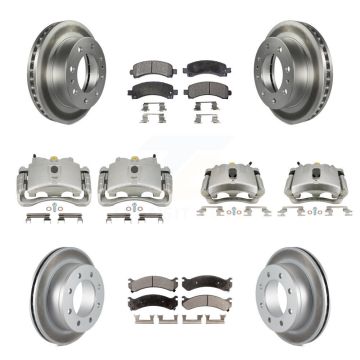 Front Rear Brake Caliper Coat Rotor And Semi-Metallic Pad Kit (10Pc) For GMC Savana 2500 KCG-100810P