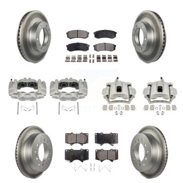 Front Rear Disc Brake Caliper Coat Rotors & Ceramic Pad Kit (10Pc) For Toyota FJ Cruiser KCG-100810T