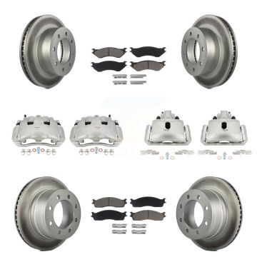 Front Rear Disc Brake Caliper Coated Rotor And Ceramic Pad Kit (10Pc) For Dodge Ram 1500 KCG-100811C