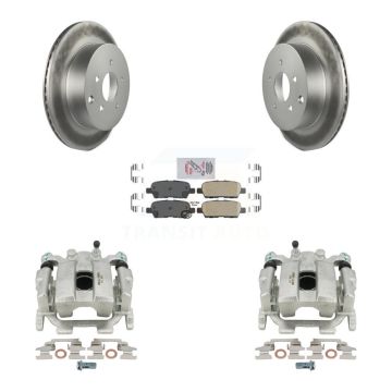Rear Brake Caliper Coat Rotor Ceramic Pad Kit For Nissan Murano Pathfinder INFINITI QX60 KCG-100812N