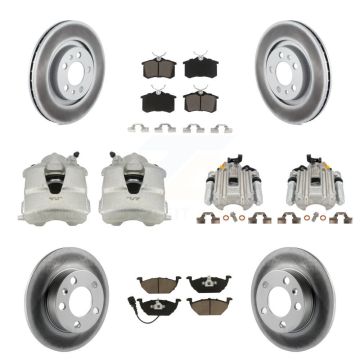 Front Rear Brake Caliper Coat Rotor And Ceramic Pad Kit (10Pc) For Volkswagen Golf Jetta KCG-100815C