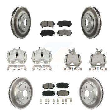 Front Rear Brake Caliper Coat Rotors & Semi-Metallic Pad Kit (10Pc) For Chevrolet Impala KCG-100815S